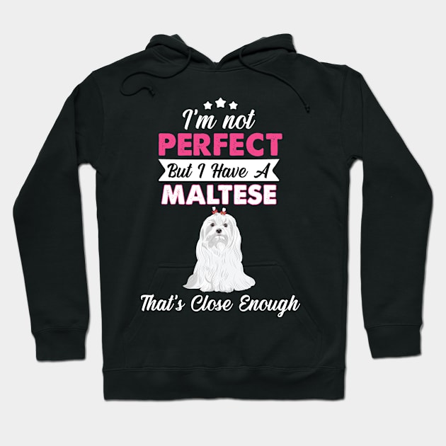 I'm Not Perfect But I Have A Maltese Hoodie by White Martian